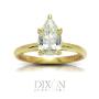 Custom-made pear-shape diamond solitaire engagement ring in yellow gold. Custom-made pear-shape diamond solitaire engagement ring in yellow gold.