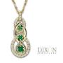 Custom-made Emerald and Diamond pendant necklace in yellow gold. Custom-made Emerald and Diamond pendant necklace in yellow gold.