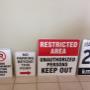 Regulatory and parking lot signs Regulatory and parking lot signs