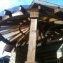 This one of a kind Pergola has a custom made curved glulam, This one of a kind Pergola has a custom made curved glulam,