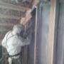 Spray foam insulation installed in new Wall cavities. Spray foam insulation installed in new Wall cavities.