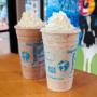 Two ice cream shakes in the Ben & Jerry's ice cream shop. Two ice cream shakes in the Ben & Jerry's ice cream shop.