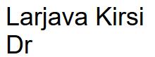 Larjava Kirsi Dr Dent