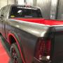 A red box liner with red rockers and fenders. Check out the black LINE-X on the tailgate. A red box liner with red rockers and fenders. Check out the black LINE-X on the tailgate.