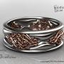 Vanilla white and red gold men's band Vanilla white and red gold men's band