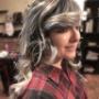 Balayage silver et lowlights noirs Balayage silver et lowlights noirs