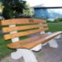 Block Stoneworks custom made yard, garden, memorial or advertising bench. Block Stoneworks custom made yard, garden, memorial or advertising bench.