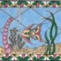 Tropical Fish Aquarium Stained Glass Style Art Tropical Fish Aquarium Stained Glass Style Art