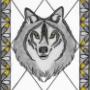 Wolf Hand Painted Stained Glass on Plexi 8x10 Wolf Hand Painted Stained Glass on Plexi 8x10