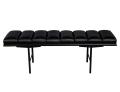 Sleek Modern Black Leather Accent Bench