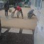 Stamping crew stamping a 1000 square foot slab with a random square slate pattern. Stamping crew stamping a 1000 square foot slab with a random square slate pattern.