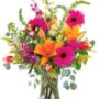 lively lilies and gerbera daisies: Vibrant and animated, Lively Lilies and Gerberas is a bountiful mix of hot pink gerberas, orange lilies, yellow snapdragons, and more! This fresh and fun design is perfect for any occasion and will have them smiling lively lilies and gerbera daisies: Vibrant and animated, Lively Lilies and Gerberas is a bountiful mix of hot pink gerberas, orange lilies, yellow snapdragons, and more! This fresh and fun design is perfect for any occasion and will have them smiling