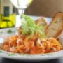 Chargé par visiteur le 2016-12-16 - pasta dinner with glass of wine Chargé par visiteur le 2016-12-16 - pasta dinner with glass of wine