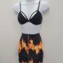 Cotton bralette with flame skirt Cotton bralette with flame skirt