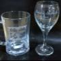 Customized glassware for wedding reception. Customized glassware for wedding reception.