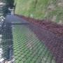 Black chainlink with mulch Black chainlink with mulch