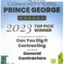2023 Top Pick Winner - General Contractors
Can You Dig It Contracting 2023 Top Pick Winner - General Contractors
Can You Dig It Contracting