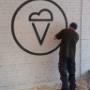 Painting logo onto brick wall at Brett's Ice Cream, Toronto. 2017 Painting logo onto brick wall at Brett's Ice Cream, Toronto. 2017