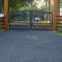 Custom Aluminum & Wood Driveway Gate - Terrace Custom Aluminum & Wood Driveway Gate - Terrace