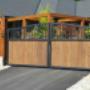 Custom Aluminum & Wood Driveway Gate Custom Aluminum & Wood Driveway Gate
