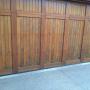 WOODEN GARAGE DOOR PRIOR SANDING, PAINTING AND VARNISH WOODEN GARAGE DOOR PRIOR SANDING, PAINTING AND VARNISH