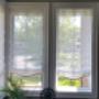 Sheer Roman shade with a cute smile at the bottom- just the shade to uplift the mood. Cordless option adds value to pet safety as well.Smile ! Sheer Roman shade with a cute smile at the bottom- just the shade to uplift the mood. Cordless option adds value to pet safety as well.Smile !