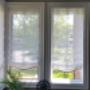 Sheer Roman shade with a cute smile at the bottom- just the shade to uplift the mood. Cordless option adds value to pet safety as well.Smile ! Sheer Roman shade with a cute smile at the bottom- just the shade to uplift the mood. Cordless option adds value to pet safety as well.Smile !