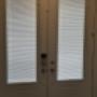 Glass insert with blinds closed position Glass insert with blinds closed position