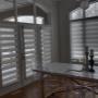Dual Shades on a Window and Doors in a Breakfast Area in a Richmond Hill Home Dual Shades on a Window and Doors in a Breakfast Area in a Richmond Hill Home