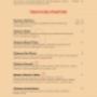 Menu card 2 Menu card 2