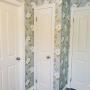 Basement Bathroom. Ceiling, doors and trim painted. Wallpaper hung on walls. Markdale, ON. Basement Bathroom. Ceiling, doors and trim painted. Wallpaper hung on walls. Markdale, ON.