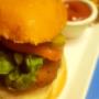 Kid's Falafel Burger and Fresh cut fries. Kid's Falafel Burger and Fresh cut fries.