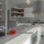 Magnifique cuisine avec comptoirs en quartz gris. Magnifique cuisine avec comptoirs en quartz gris.