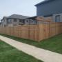 Board on Board style pressure treated wooden privacy fencing with structural header over gates.
3 Horizontal 2x4 cross members at a 70/30 split visible.
On 6x6inch posts. Board on Board style pressure treated wooden privacy fencing with structural header over gates.
3 Horizontal 2x4 cross members at a 70/30 split visible.
On 6x6inch posts.