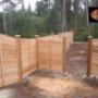 CV Cedar Horizontal-Spaced Cedar Fence (alternating 1x3s and 1x6s) with vertical centre detail. Cedar posts and cedar fence caps. CV Cedar Horizontal-Spaced Cedar Fence (alternating 1x3s and 1x6s) with vertical centre detail. Cedar posts and cedar fence caps.