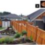 CV Cedar Premium Valley Top Panels with Fence Panel Caps. Posts are finished with Cedar Post Caps. Stained with Cloverdale Sunfast, Natural CV Cedar Premium Valley Top Panels with Fence Panel Caps. Posts are finished with Cedar Post Caps. Stained with Cloverdale Sunfast, Natural