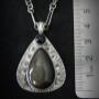 Sterling silver necklace and pendant with golden obsidian and black onyx opal Sterling silver necklace and pendant with golden obsidian and black onyx opal