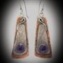 Sterling silver and copper earrings with amethysts Sterling silver and copper earrings with amethysts