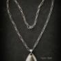 Collier et pendentif en argent sterling orné d'une obsidienne dorée et d'une opale onyx noir Collier et pendentif en argent sterling orné d'une obsidienne dorée et d'une opale onyx noir