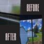 Before and after window cleaning Before and after window cleaning