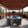 Outdoor Patio with BBQ's and Fire Tables Outdoor Patio with BBQ's and Fire Tables