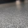 Epoxy flake floor with polyaspartic top coat - graphite flake Epoxy flake floor with polyaspartic top coat - graphite flake