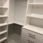 Custom walk-in closet installed in Burnaby. Drawers in the closet make condo living more organized. Custom walk-in closet installed in Burnaby. Drawers in the closet make condo living more organized.