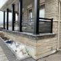 SMOOTH ALUMINUM 7"-3/4 COLUMNS AND GR-2 GLASS RAILINGS WITH GREY TINT SMOOTH ALUMINUM 7"-3/4 COLUMNS AND GR-2 GLASS RAILINGS WITH GREY TINT