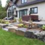 Granite landscape project using natural armor stone and Rock Interlock Steps. Granite landscape project using natural armor stone and Rock Interlock Steps.