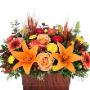Answer the call this autumn with our stunning and original piece. A unique rectangular container filled to the brim with fall coloured lilies, asters, carns and more. There are few better ways to brighten up their (or your) home this fall! Answer the call this autumn with our stunning and original piece. A unique rectangular container filled to the brim with fall coloured lilies, asters, carns and more. There are few better ways to brighten up their (or your) home this fall!