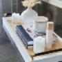 Luxe Collection Decor/ Serving Tray with gold and leather handles. Luxe Collection Decor/ Serving Tray with gold and leather handles.