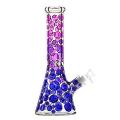 NICE GLASS 13 " 3D Color Dot Beaker - Purple