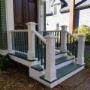 Custom front steps. Four eight inch post with extra deep treads. Made from pine and western red cedar. Custom front steps. Four eight inch post with extra deep treads. Made from pine and western red cedar.