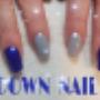 Pretty grey, blue and white manicure accented with stones Pretty grey, blue and white manicure accented with stones
